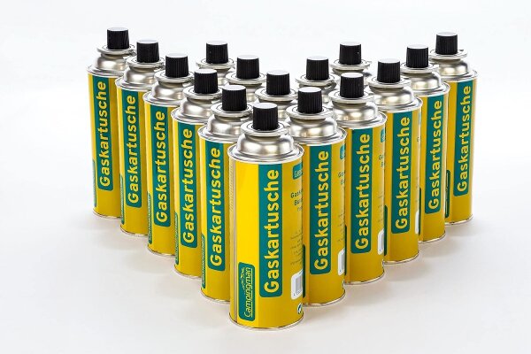 Campingman 16 Stück Gaskartusche 227g Butan Gas mit Ventil