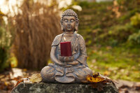 hausleben Eleganter Sitzender Buddha mit Kerzenhalter in...
