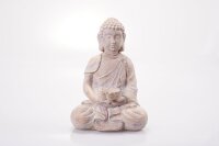 hausleben Eleganter Sitzender Buddha mit Vogelbad in...