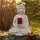 hausleben Eleganter Sitzender Buddha mit Vogelbad in Creme - 28,5x19x40 cm aus hochwertigem Magnesia (CremeKerzenhalter)