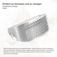 hausleben Edelstahl Knoblauchpresse | Ergonomischer Griff für einfaches Auspressen