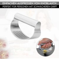 hausleben Edelstahl Knoblauchpresse | Ergonomischer Griff für einfaches Auspressen