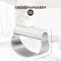 hausleben Edelstahl Knoblauchpresse | Ergonomischer Griff für einfaches Auspressen