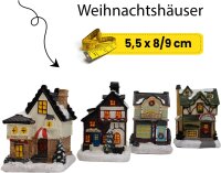 hausleben Weihnachtsstadt Weihnachtsdorf mit Beleuchtung 4 TLG.