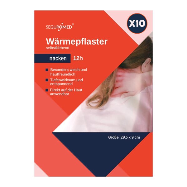 SEGURMED Wärmepflaster Wärmekissen Körperwärmer für den Nacken | Gegen Nackenschmerzen | 10 Stück