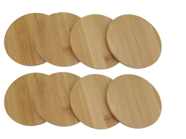 hausleben 8er Set Untersetzer | Ø 10 cm | Natur | Bambus