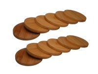 hausleben 12er Set Untersetzer rund | Bambus |