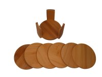hausleben 12er Set Untersetzer rund | Bambus |