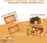 hausleben Obstkorb Brotkorb mit 2 Etagen | Bambus |