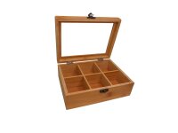hausleben Teebox Aufbewahrungsbox mit Kunststoffdeckel | Bambus |