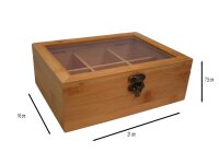 hausleben Teebox Aufbewahrungsbox mit Kunststoffdeckel | Bambus |