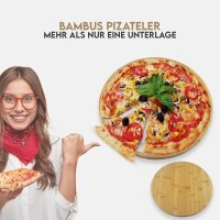 Pizzateller 33cm Holz - Pizzaservierbrett (Kuchenplatte)