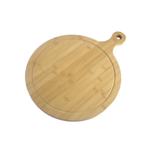 Pizzateller 33cm Holz - Pizzaservierbrett Mit Saftrille