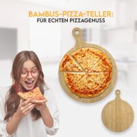 Pizzateller 33cm Holz - Pizzaservierbrett Mit Saftrille