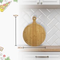 Pizzateller 33cm Holz - Pizzaservierbrett Mit Saftrille
