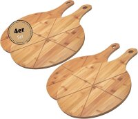 hausleben Pizzateller 33cm holz 4er Set Pizzabrett...
