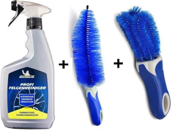 MICHELIN Profi Felgenreiniger 650 ml + Felgenbürste + Speichenbürste