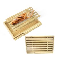 Bambus-Brotschneidebrett mit Krümelfach & Messer